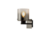 BUN9767 Bunda 1 Light Wall Light in a Black/Chrome/Smoke Fade Finish