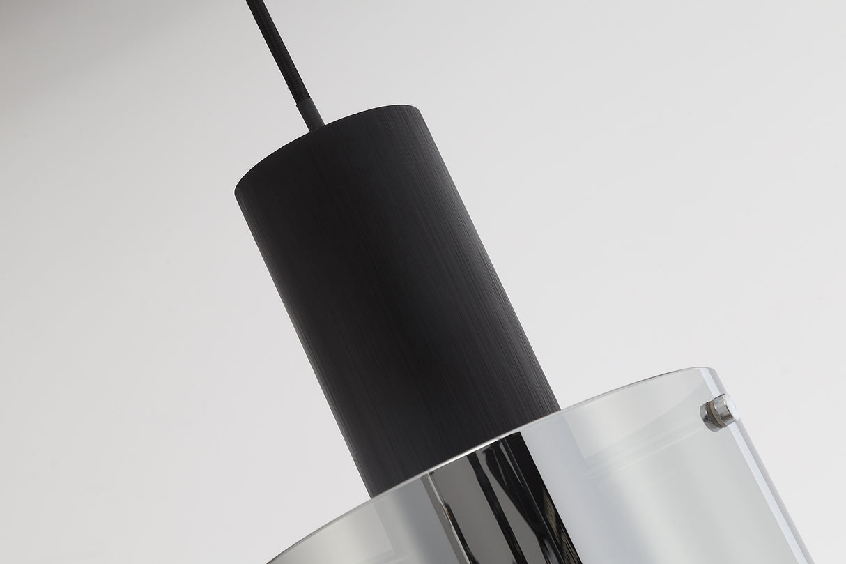 BUN9857 Bunda Pendant 1 Light in a Black/Chrome/Smoke Fade Finish