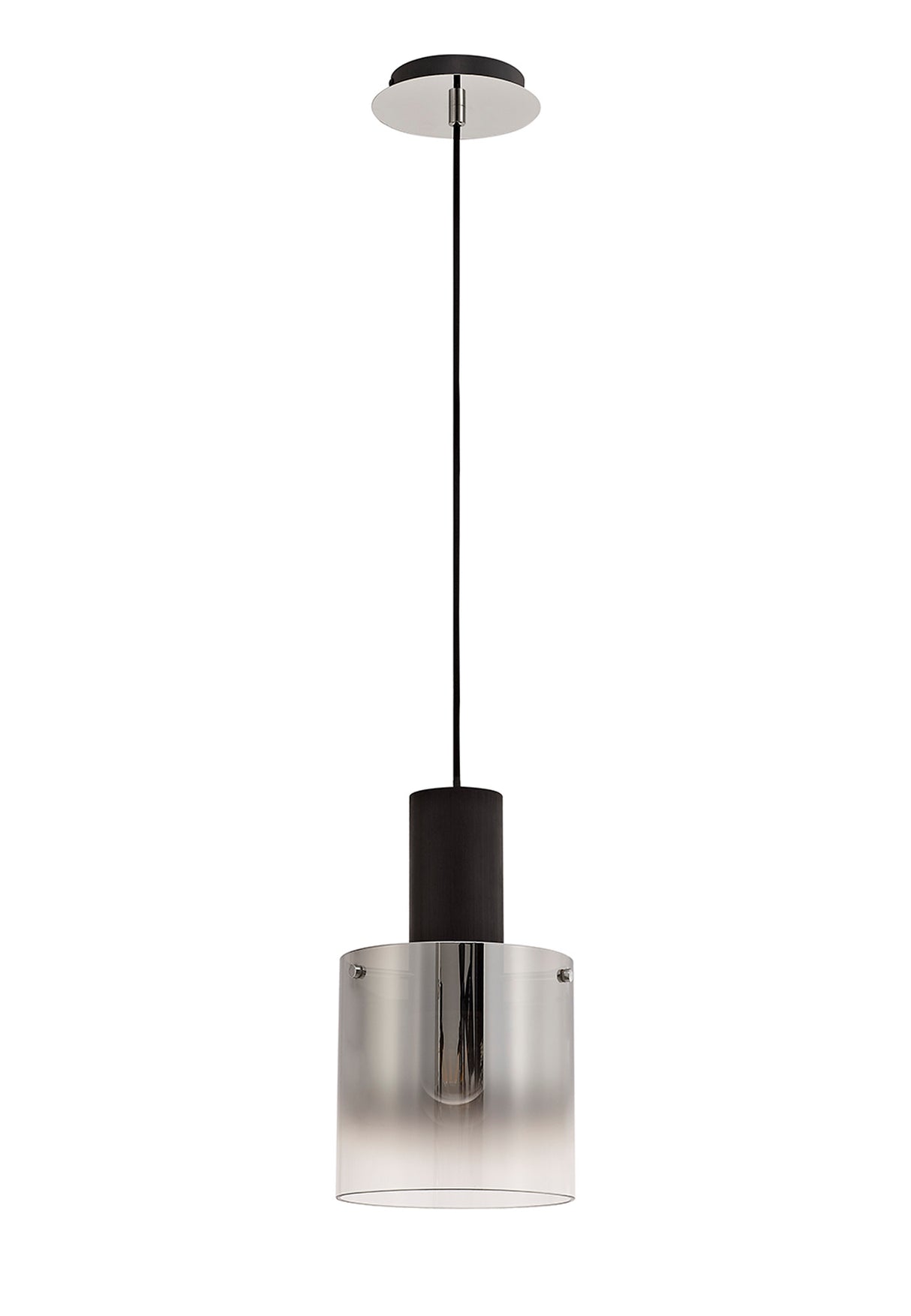 BUN9857 Bunda Pendant 1 Light in a Black/Chrome/Smoke Fade Finish