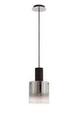 BUN9857 Bunda Pendant 1 Light in a Black/Chrome/Smoke Fade Finish