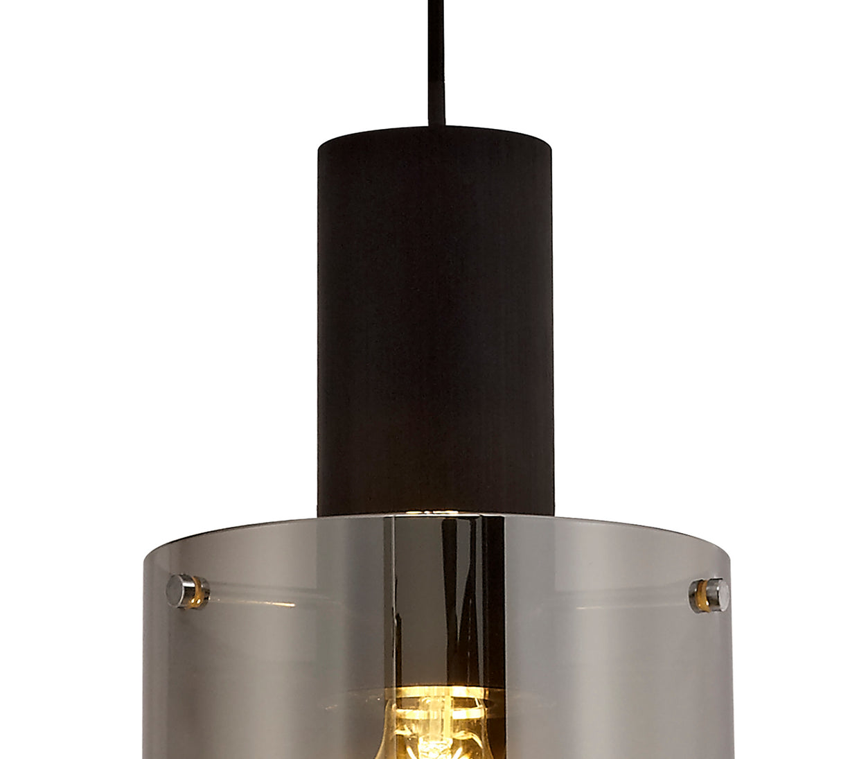 BUN9857 Bunda Pendant 1 Light in a Black/Chrome/Smoke Fade Finish