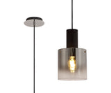 BUN9857 Bunda Pendant 1 Light in a Black/Chrome/Smoke Fade Finish