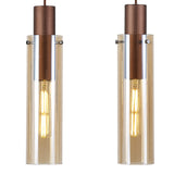 BUN0719 Bunda Slim 4 Light Pendant Mocha/Chrome/Amber