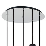 BUN0948 Bunda Slim Round 5 Light Pendant in a Black/Chrome/Smoke Fade Finish