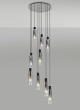 BUN1948 Bunda Slim 9 Light Pendant Black/Chrome/Smoke Fade