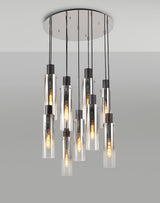 BUN1948 Bunda Slim 9 Light Pendant Black/Chrome/Smoke Fade