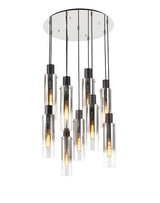 BUN1948 Bunda Slim 9 Light Pendant Black/Chrome/Smoke Fade