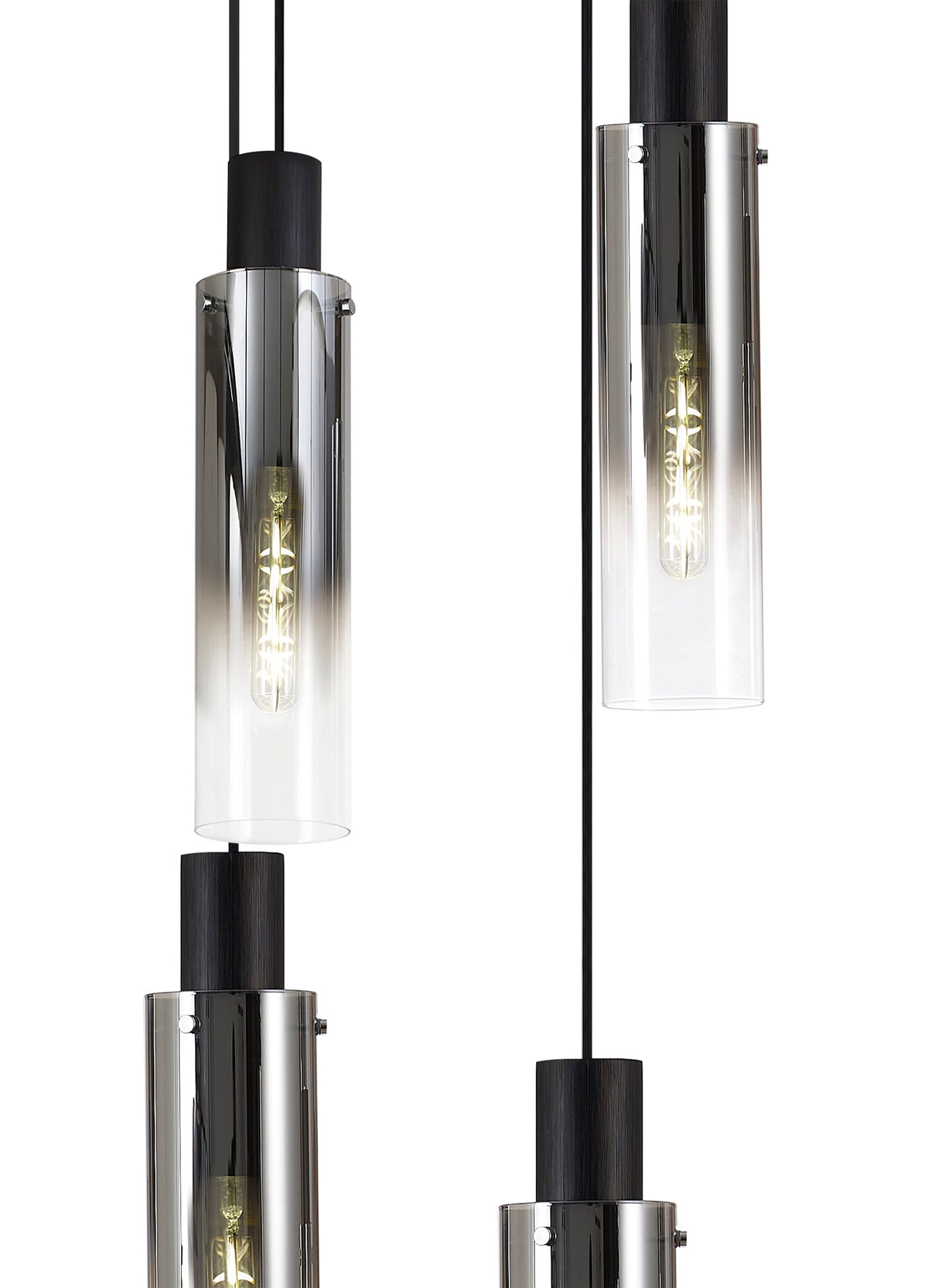 BUN1948 Bunda Slim 9 Light Pendant Black/Chrome/Smoke Fade