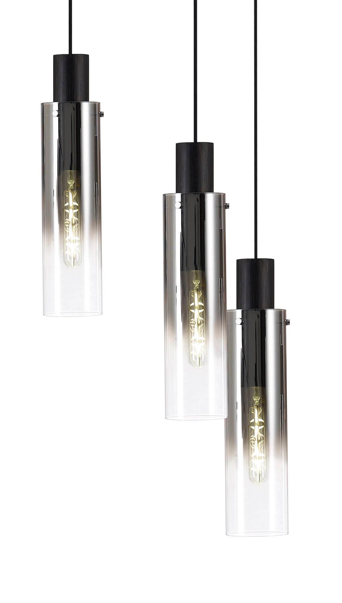 BUN1948 Bunda Slim 9 Light Pendant Black/Chrome/Smoke Fade