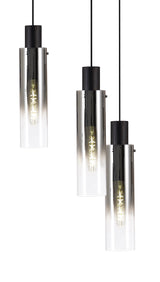 BUN1948 Bunda Slim 9 Light Pendant Black/Chrome/Smoke Fade