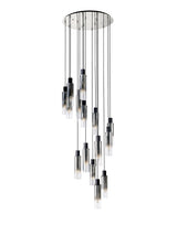 BUN2948 Bunda Slim Round 15 Light Pendant Black/Chrome/Smoke Fade