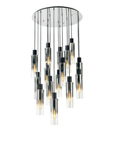 BUN2948 Bunda Slim Round 15 Light Pendant Black/Chrome/Smoke Fade