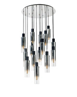 BUN2948 Bunda Slim Round 15 Light Pendant Black/Chrome/Smoke Fade