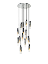 BUN2948 Bunda Slim Round 15 Light Pendant Black/Chrome/Smoke Fade