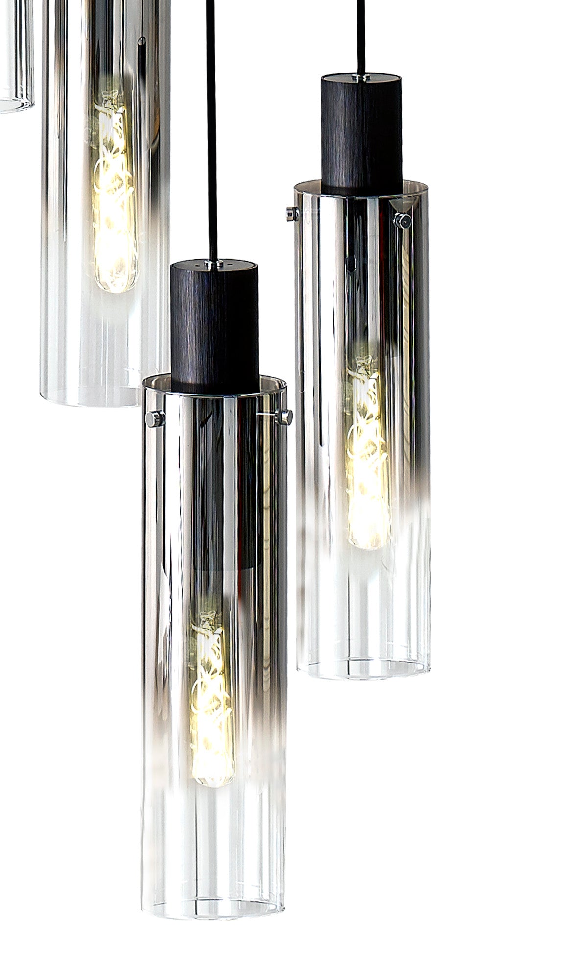 BUN2948 Bunda Slim Round 15 Light Pendant Black/Chrome/Smoke Fade