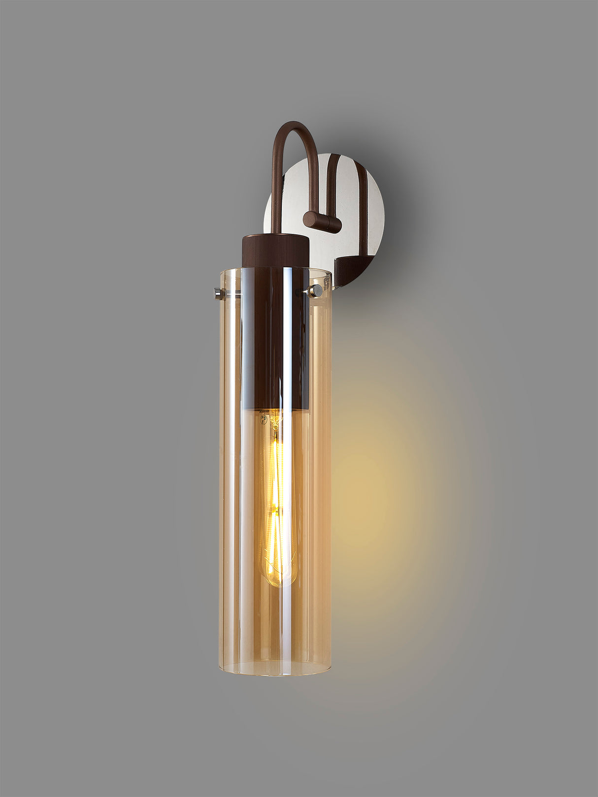 BUN3619 Bunda Slim 1 Light Wall Light Mocha/Chrome/Amber