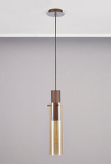 BUN4619 Bunda Slim 1 Light Pendant Mocha/Chrome/Amber