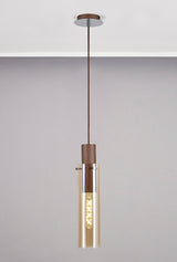 BUN4619 Bunda Slim 1 Light Pendant Mocha/Chrome/Amber