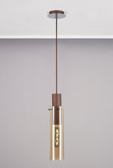 BUN4619 Bunda Slim 1 Light Pendant Mocha/Chrome/Amber