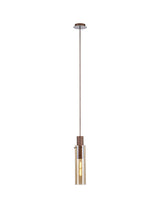 BUN4619 Bunda Slim 1 Light Pendant Mocha/Chrome/Amber