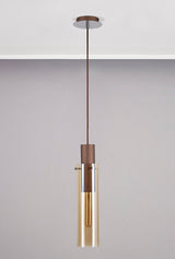 BUN4619 Bunda Slim 1 Light Pendant Mocha/Chrome/Amber