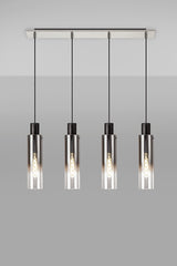 BUN4948 Bunda Slim 4 Light Pendant Black/Chrome/Smoke Fade