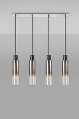 BUN4948 Bunda Slim 4 Light Pendant Black/Chrome/Smoke Fade