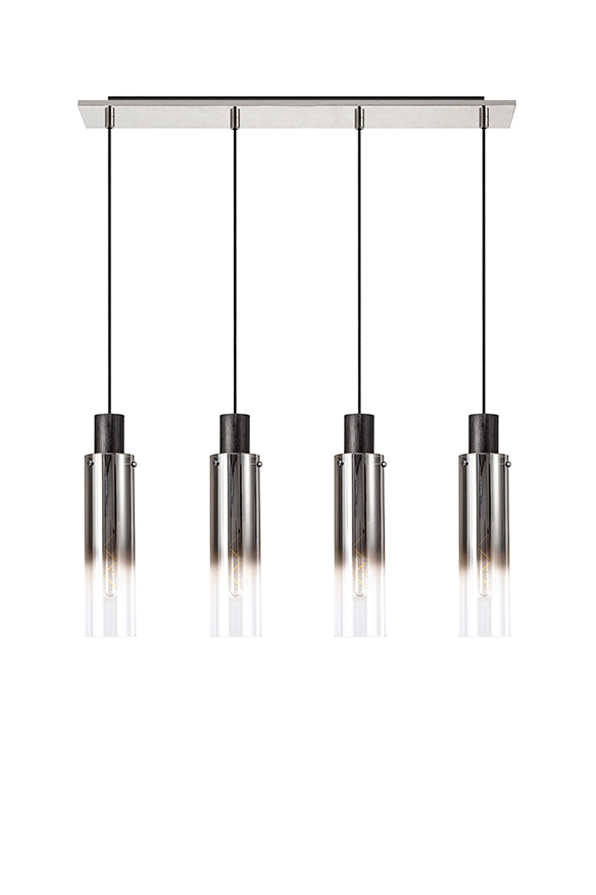 BUN4948 Bunda Slim 4 Light Pendant Black/Chrome/Smoke Fade