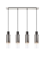 BUN4948 Bunda Slim 4 Light Pendant Black/Chrome/Smoke Fade