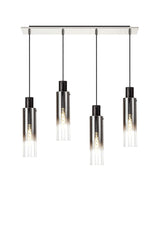 BUN4948 Bunda Slim 4 Light Pendant Black/Chrome/Smoke Fade