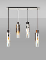 BUN4948 Bunda Slim 4 Light Pendant Black/Chrome/Smoke Fade