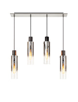 BUN4948 Bunda Slim 4 Light Pendant Black/Chrome/Smoke Fade