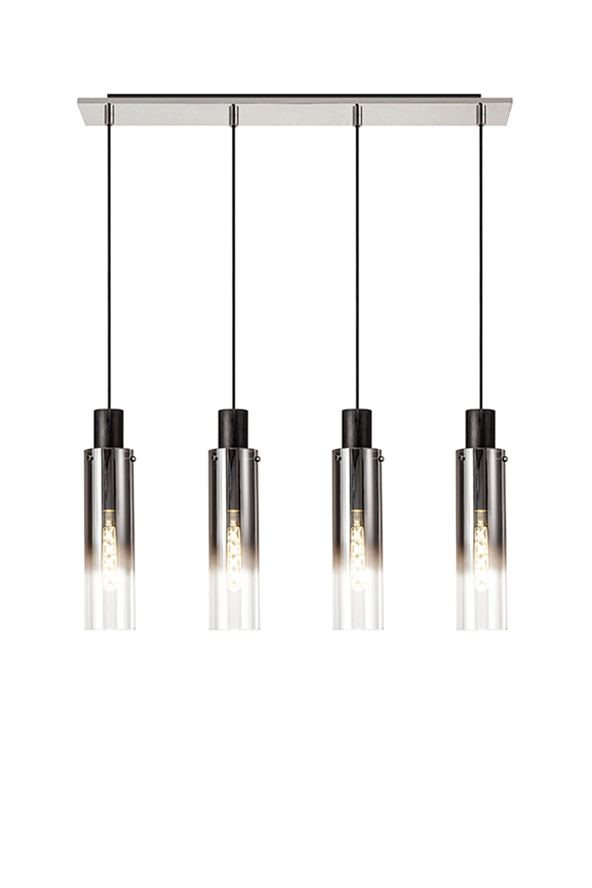 BUN4948 Bunda Slim 4 Light Pendant Black/Chrome/Smoke Fade