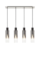 BUN4948 Bunda Slim 4 Light Pendant Black/Chrome/Smoke Fade