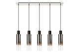 BUN5948 Bunda Slim 5 Light Pendant Black/Chrome/Smoked Fade