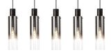 BUN5948 Bunda Slim 5 Light Pendant Black/Chrome/Smoked Fade