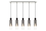 BUN5948 Bunda Slim 5 Light Pendant Black/Chrome/Smoked Fade