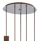 BUN6619 Bunda Slim 5 Light Pendant Mocha/Chrome/Amber