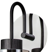 BUN7848 Bunda Slim 1 Light Wall Light in a Black/Chrome/Smoke Fade Finish