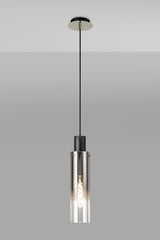 BUN8848 Bunda Slim Round 1 Light Pendant in a Black/Chrome/Smoke Fade Finish