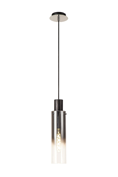 BUN8848 Bunda Slim Round 1 Light Pendant in a Black/Chrome/Smoke Fade Finish