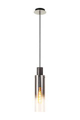 BUN8848 Bunda Slim Round 1 Light Pendant in a Black/Chrome/Smoke Fade Finish