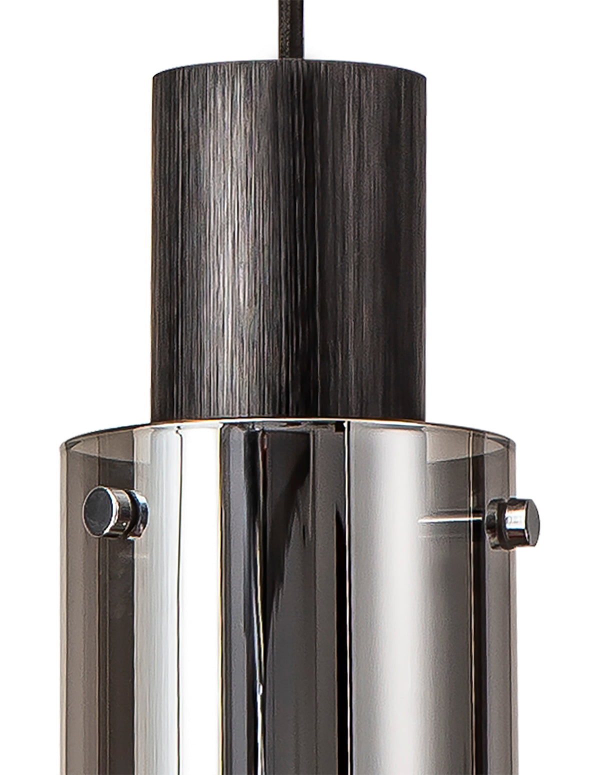 BUN8848 Bunda Slim Round 1 Light Pendant in a Black/Chrome/Smoke Fade Finish