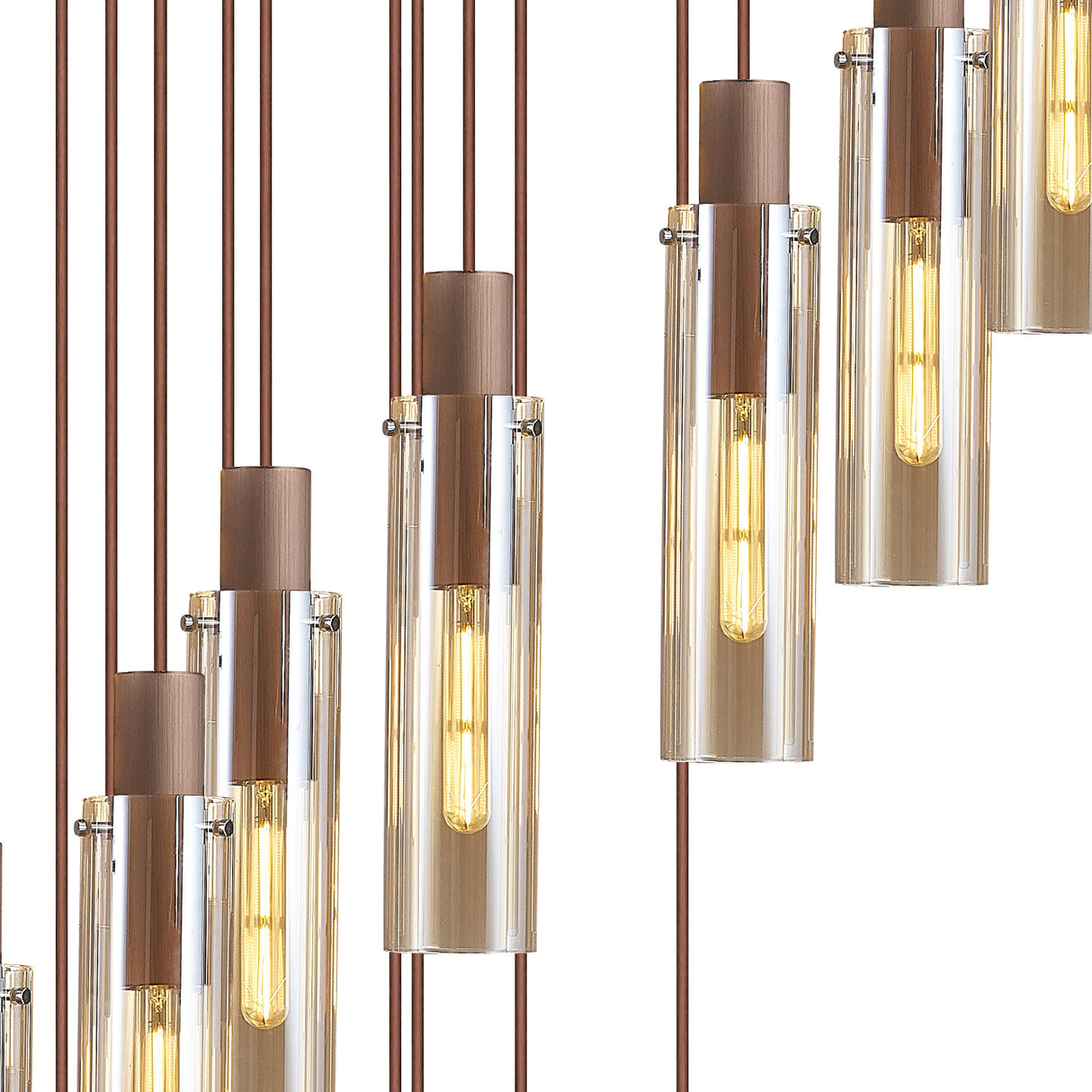 BUN9619 Bunda Slim 21 Light Pendant Mocha/Chrome/Amber