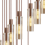 BUN9619 Bunda Slim 21 Light Pendant Mocha/Chrome/Amber