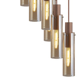 BUN9619 Bunda Slim 21 Light Pendant Mocha/Chrome/Amber