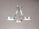 CAP9407 Capella Semi Ceiling 3 Light 36W LED in a Chrome/Silver/Frosted Finish