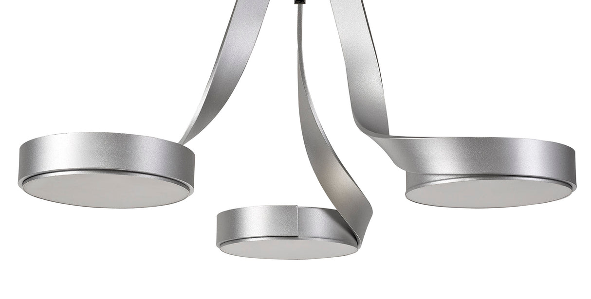 CAP9407 Capella Semi Ceiling 3 Light 36W LED in a Chrome/Silver/Frosted Finish