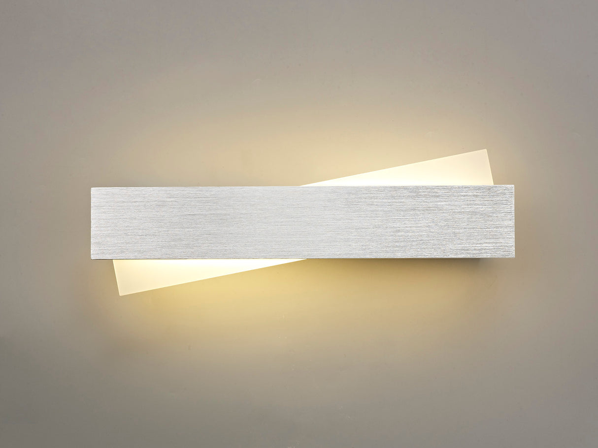 CEI2407 Ceibo Wall Lamp 8W LED in a Brushed Alum./Frosted White Finish