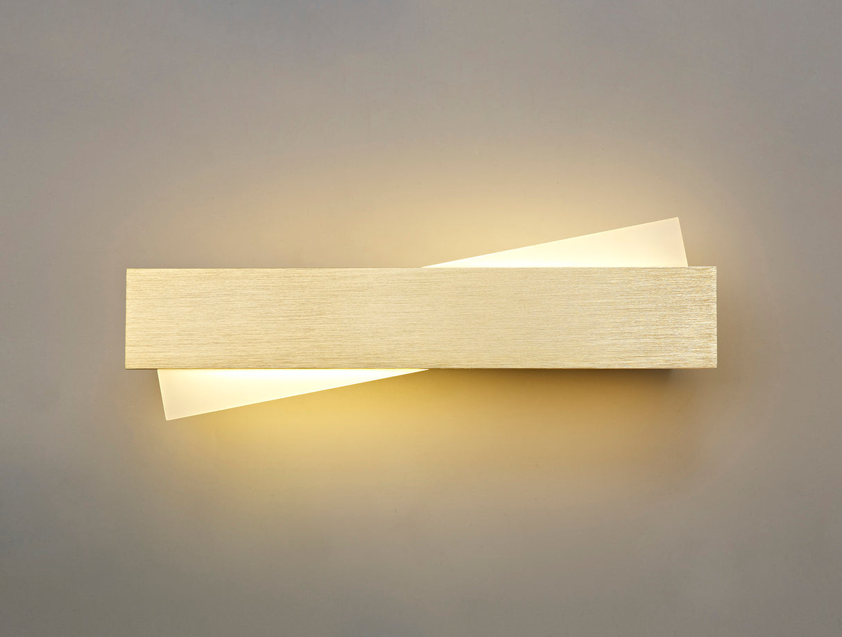 CEI3407 Ceibo Wall Lamp 8W LED in a Brushed Gold/Frosted White Finish